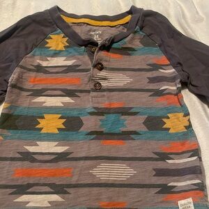 Boys long sleeve Aztec t